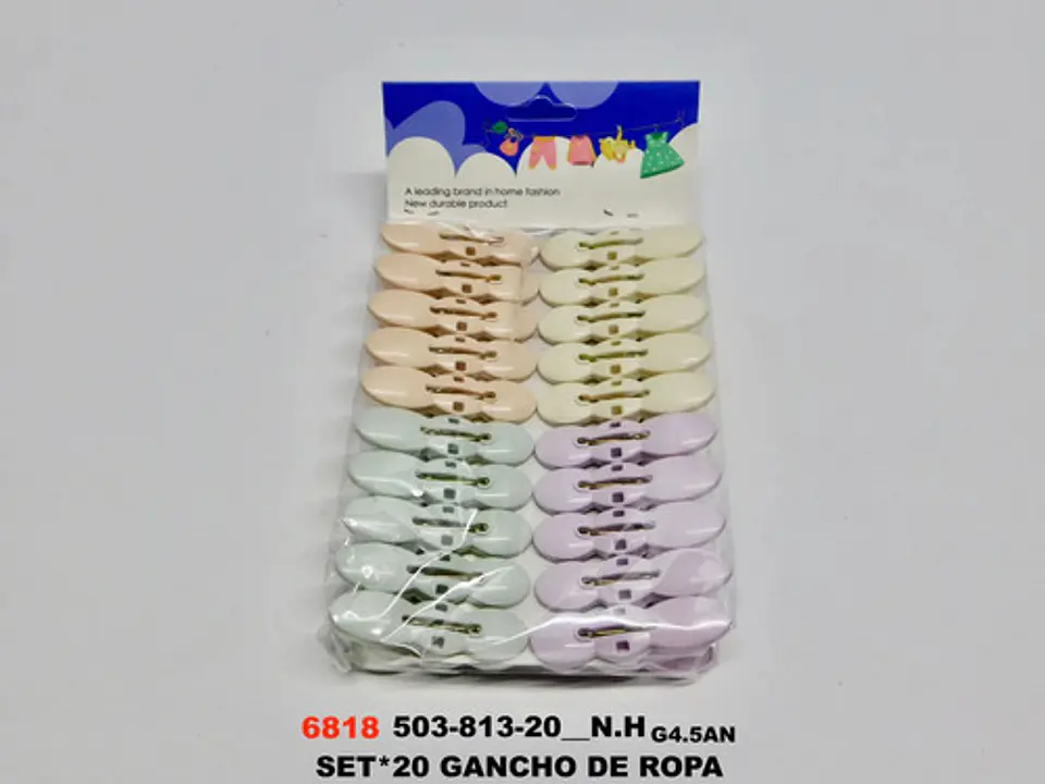 Set De Ganchos Para Ropa X20 Coloridos 6