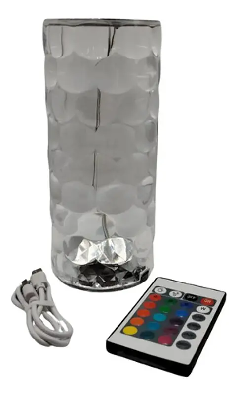 Lámpara Led Decorativa Tipo Cristalmulticolo Control Remoto