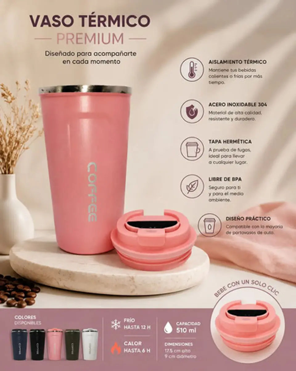 Vaso Térmico Premium 380ml De Alta Calidad 2