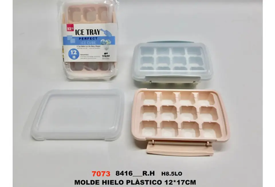 Molde De Hielo 13 Espacios Con Tapa Plástica Fácil Uso Hogar 8