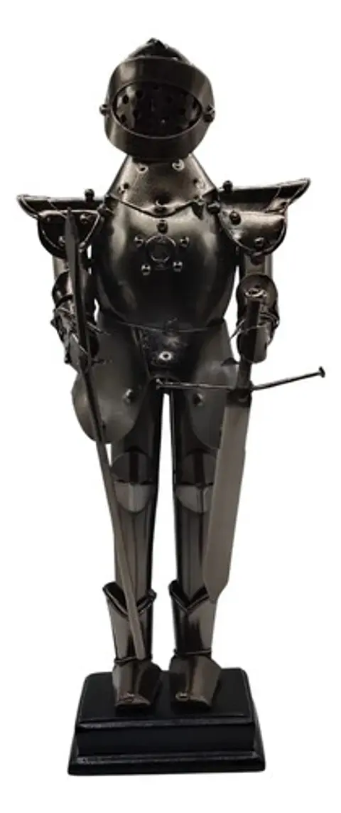 Figura Decorativa Caballero Medieval Hecha De Metal
