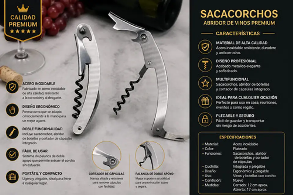Pack Sacacorchos Multifuncional Profesional 2