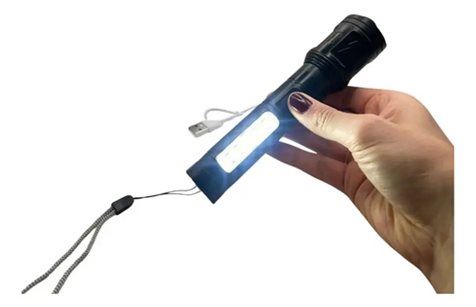 Linterna Recargable Portátil Led Con Zoom Ajustable 7
