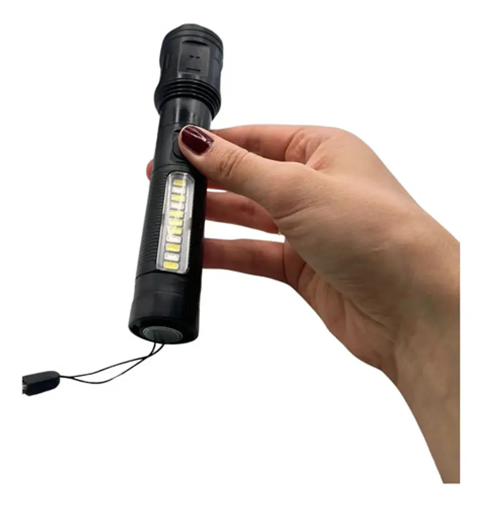 Linterna Recargable Portátil Led Con Zoom Ajustable 8
