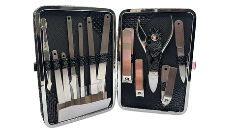 kit de manicure premium acero inoxidable 13 piezas