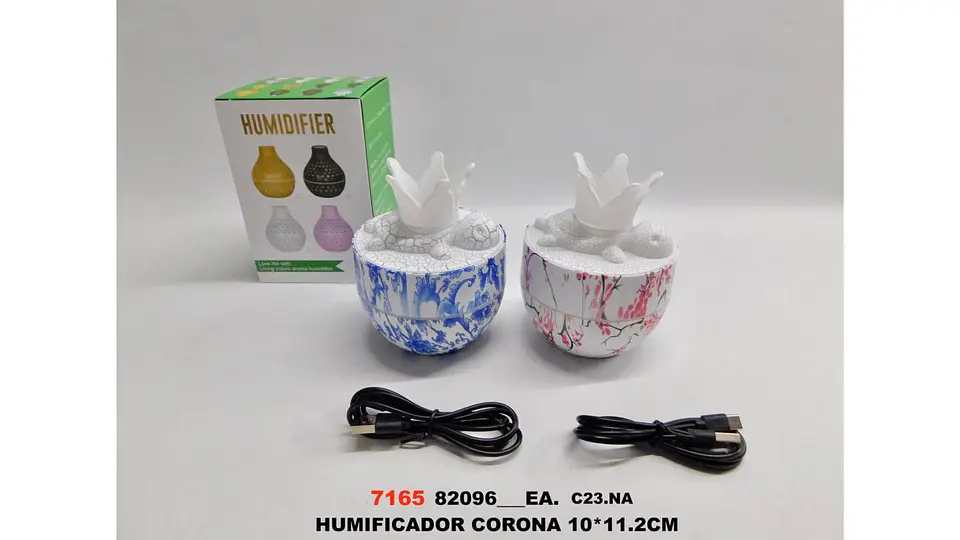 Humidificador Crown Mist Luz Led Decorativa Usb 8