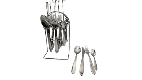 Set De Cubiertos Silver Home 24 Piezas Con Base Elegante