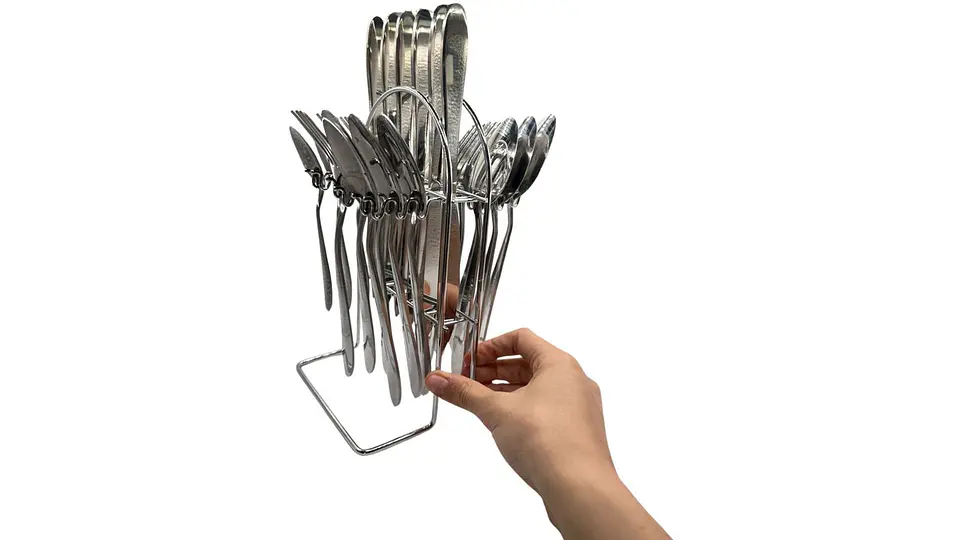 Set De Cubiertos Silver Home 24 Piezas Con Base Elegante 4