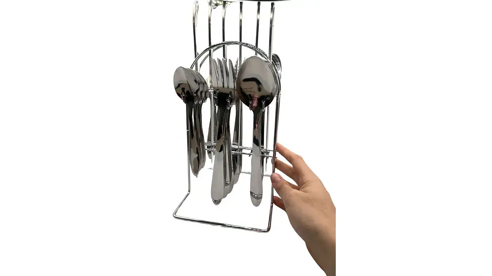 Set De Cubiertos Silver Home 24 Piezas Con Base Elegante 5