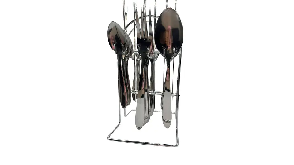 Set De Cubiertos Silver Home 24 Piezas Con Base Elegante 7