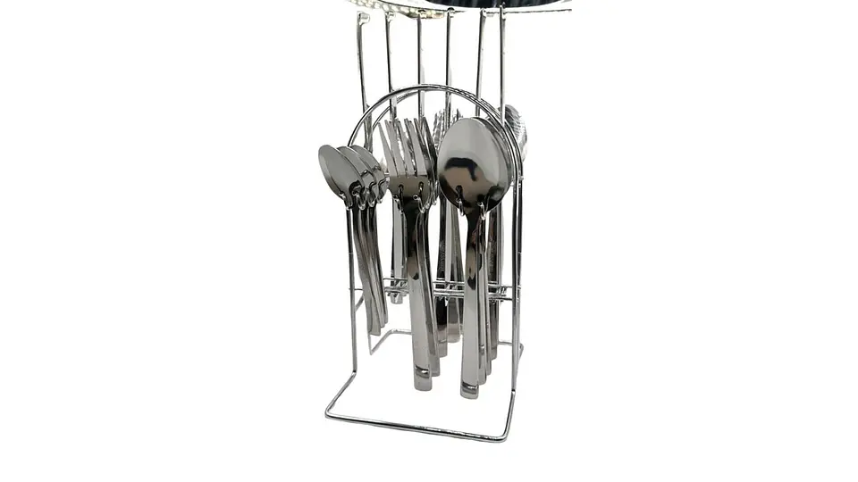Set De Cubiertos Elegance Steel 24 Piezas Con Base 1