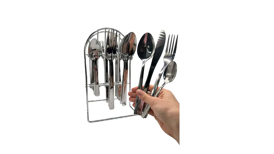 Set De Cubiertos Elegance Steel 24 Piezas Con Base 3