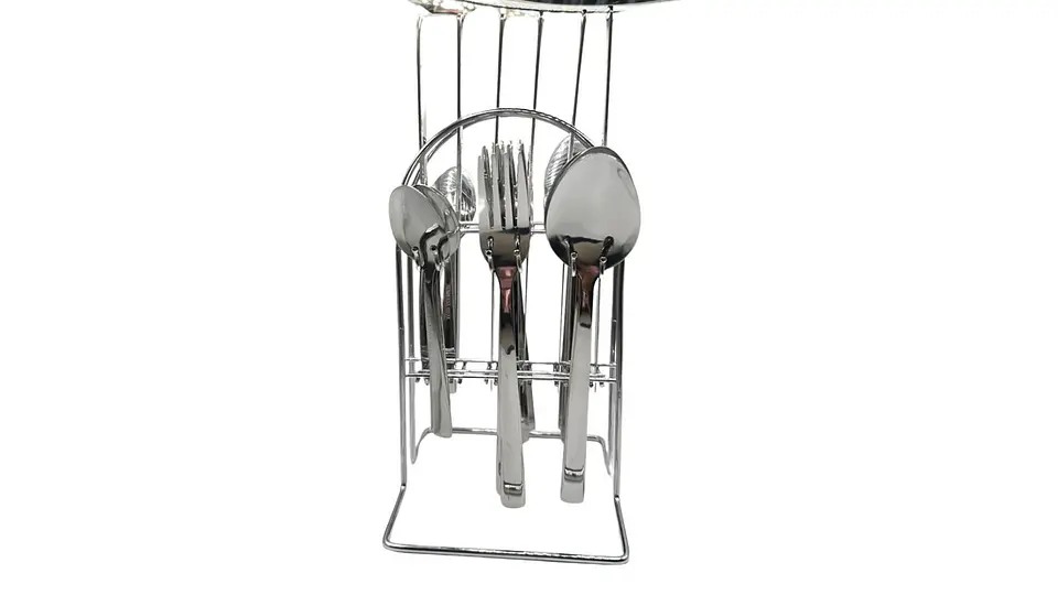 Set De Cubiertos Elegance Steel 24 Piezas Con Base 4