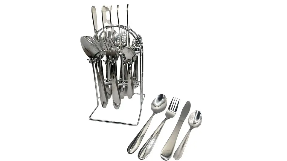 Set De Cubiertos Elegance Silver 24 Piezas Con Base 1