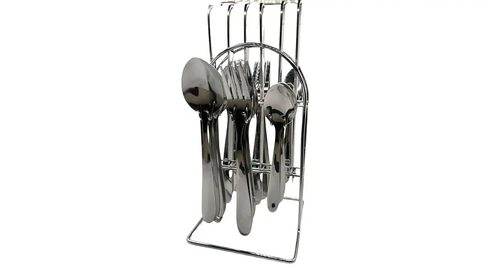 Set De Cubiertos Elegance Silver 24 Piezas Con Base 3