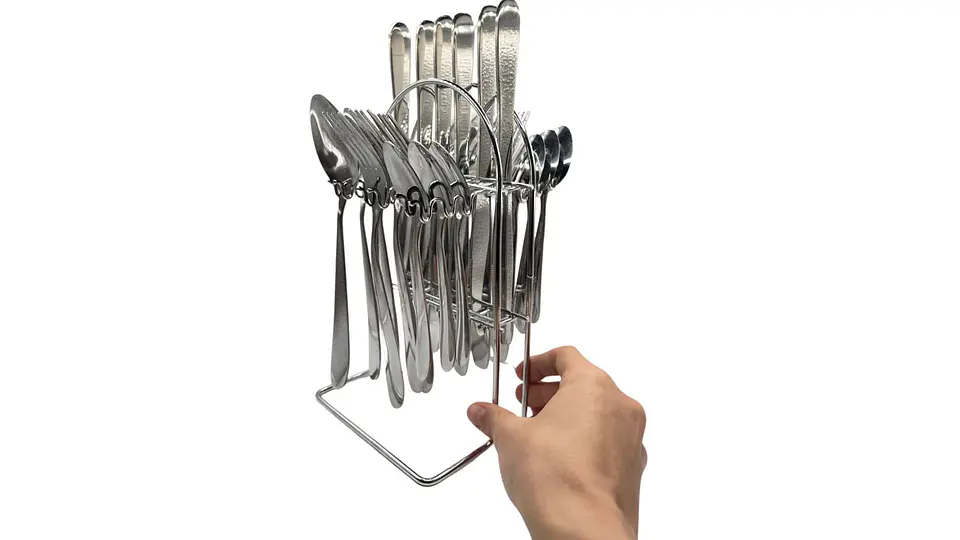 Set De Cubiertos Elegance Silver 24 Piezas Con Base 4