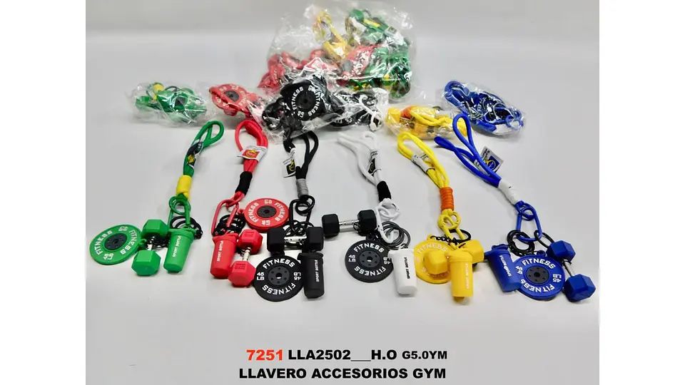 Llavero Power Gym Mini Pesas Fitness Style Premium X12 6