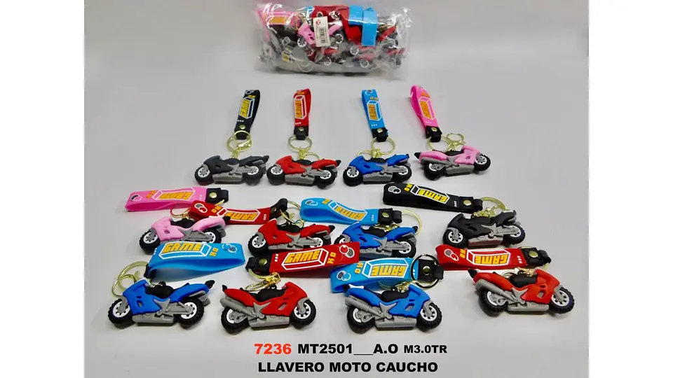 Llavero Moto Racing Caucho Premium Style Edition X12 6