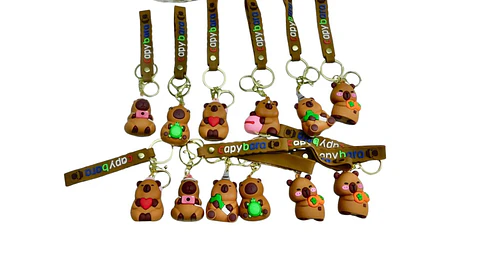 Llavero Capibara Cute Friends Caucho Collection X12