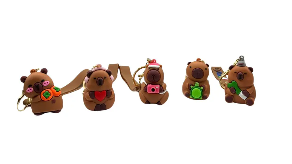 Llavero Capibara Cute Friends Caucho Collection X12 4