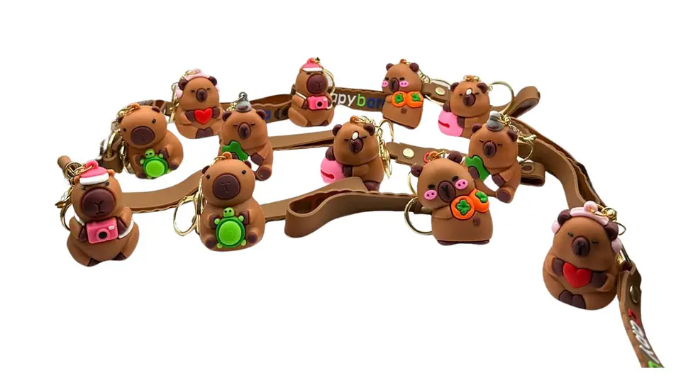 Llavero Capibara Cute Friends Caucho Collection X12 6