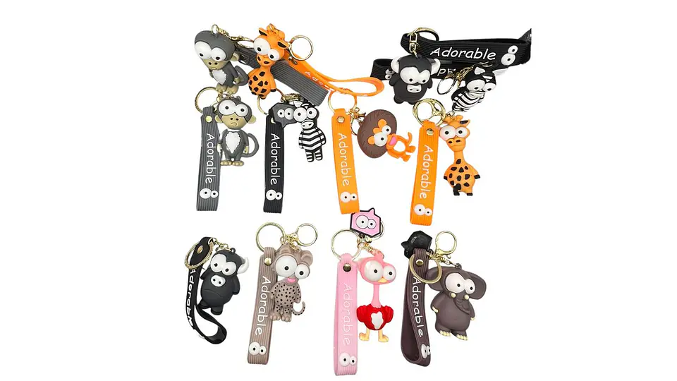Llavero Animales Salvajes Cute Caucho Premium Style X12 2