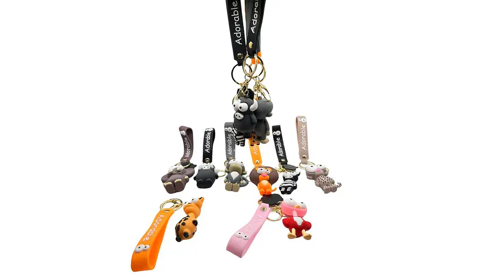 Llavero Animales Salvajes Cute Caucho Premium Style X12 3