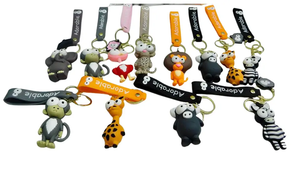 Llavero Animales Salvajes Cute Caucho Premium Style X12 5