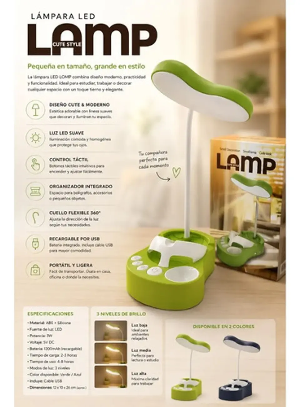 Lomp Led: Diseño Moderno Y Original, Luz Perfecta Decorativa 3