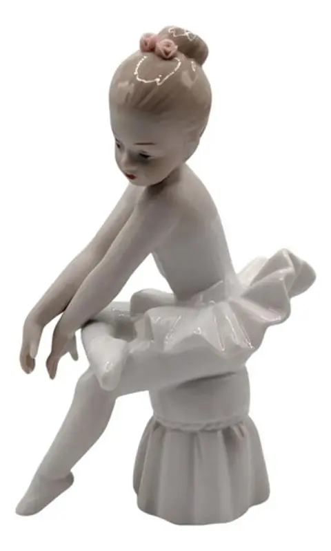 Bailarina De Ballet En Porcelana Blanca Elegante Para Regalo