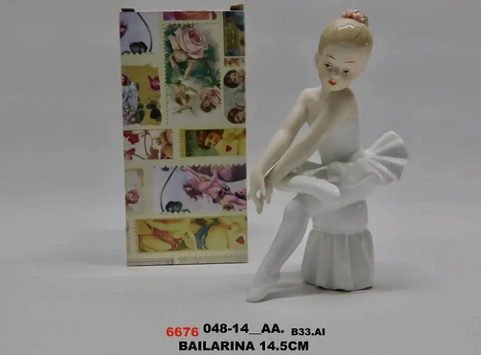 Bailarina De Ballet En Porcelana Blanca Elegante Para Regalo 6