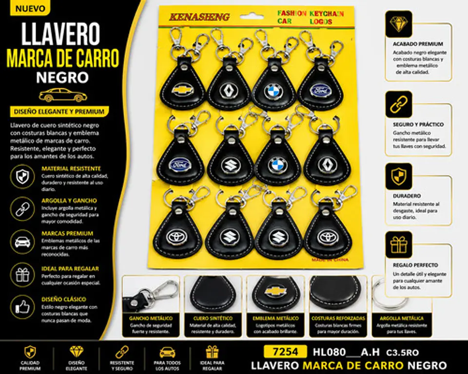 Llavero Blackmotion Cuero Sintético Diseño Premium X12 2
