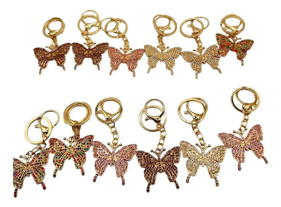 Llavero Elegance Butterfly Luxury Shine Oro  X12 1