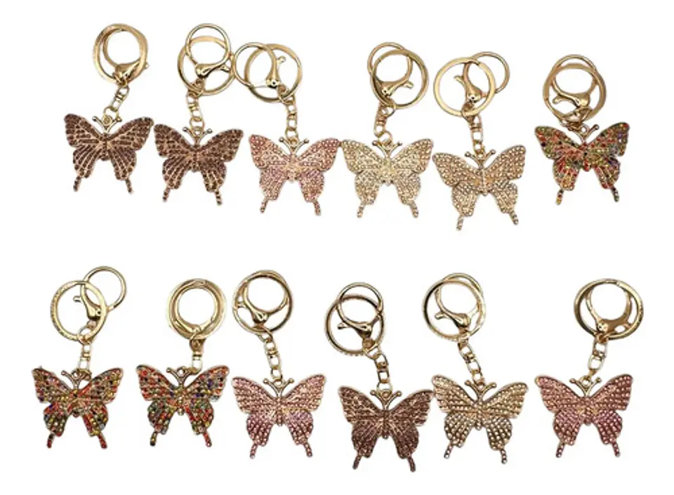 Llavero Elegance Butterfly Luxury Shine Oro  X12 5