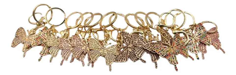 Llavero Elegance Butterfly Luxury Shine Oro  X12 6