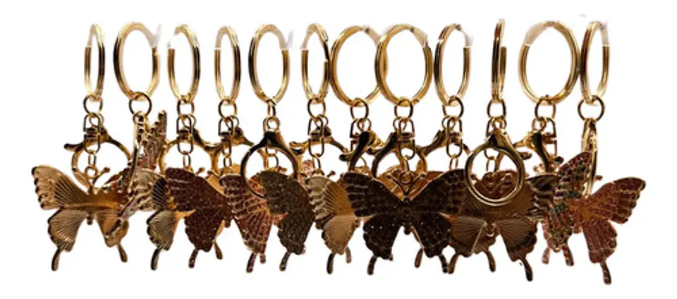 Llavero Elegance Butterfly Luxury Shine Oro  X12 7