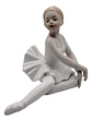 Figura Artística De Bailarina En Porcelana Blanca Premium - Miniatura 3