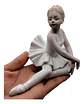 Figura Artística De Bailarina En Porcelana Blanca Premium - Miniatura 4
