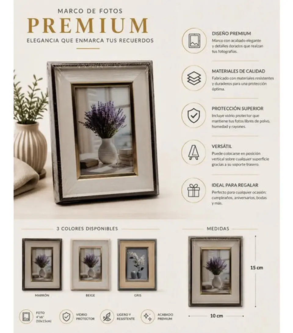Portafotos Decorativo De Alta Calidad Para Hogar Y Oficina 2