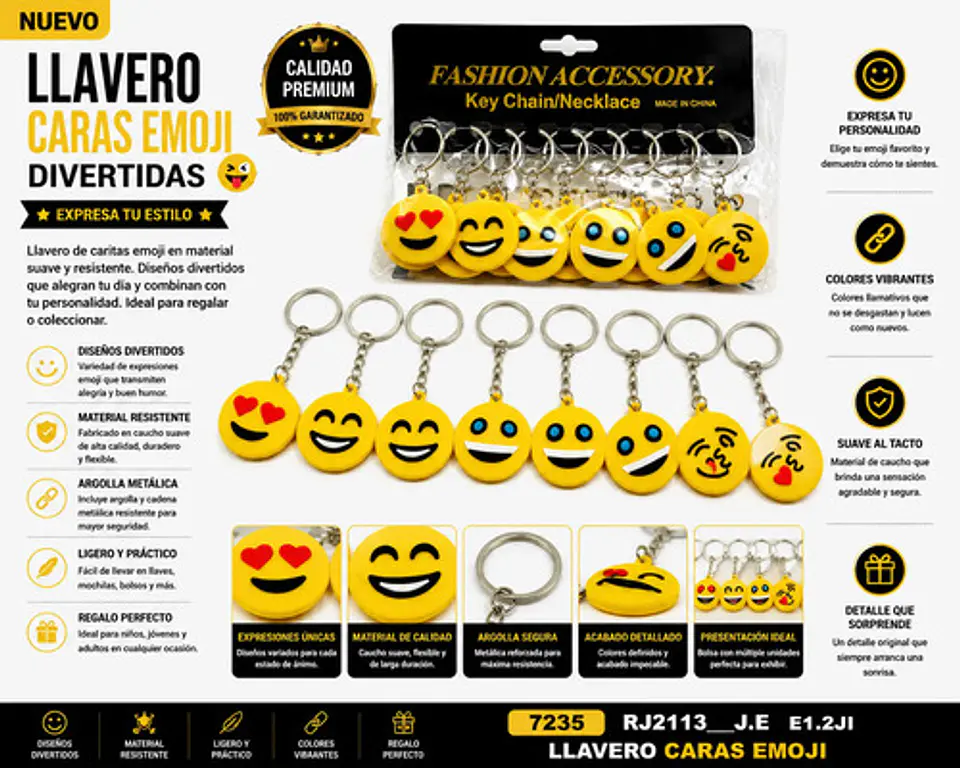 Llavero Emoticones Colgante Funny Collection X12 2