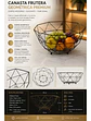 Frutero Decorativo De Metal Negro Estilo Minimalista Negro - Miniatura 2