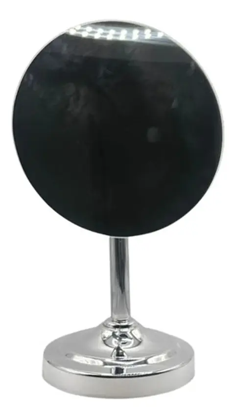 Espejo Individual Decorativo Base Redonda Plateada