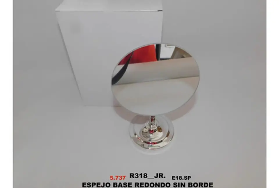 Espejo Individual Decorativo Base Redonda Plateada 8