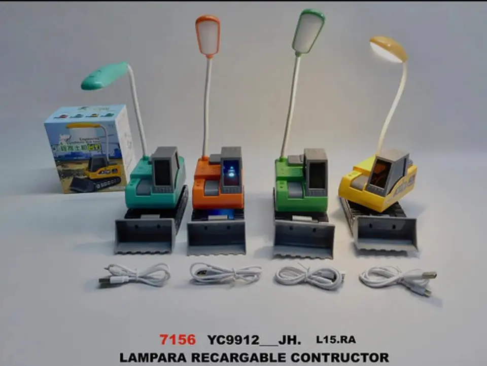 Lámpara Led Bulldozer Premium De Ingeniería Para Niños 6