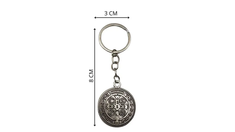 Llavero Medalla San Benito Dorado Premium X12 5