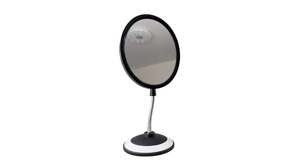 Espejo de Mesa Individual Base Negra Ajustable Elegante 1