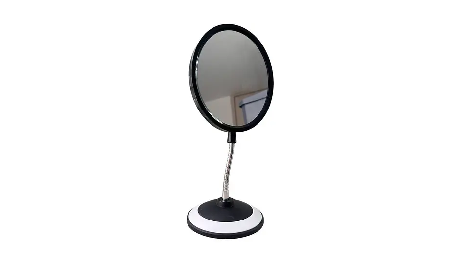 Espejo de Mesa Individual Base Negra Ajustable Elegante 5