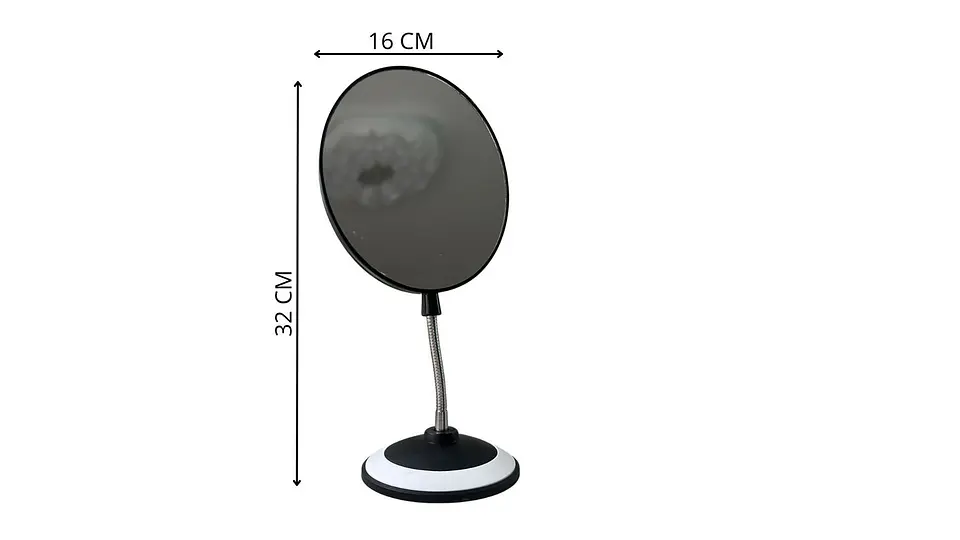 Espejo de Mesa Individual Base Negra Ajustable Elegante 6