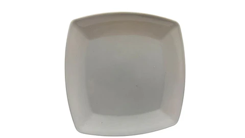 Plato Melamina Blanco Cuadrado Elegante 20 cm