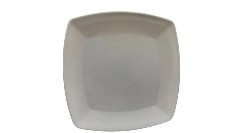 Plato Melamina Blanco Cuadrado Elegante 20 cm 1